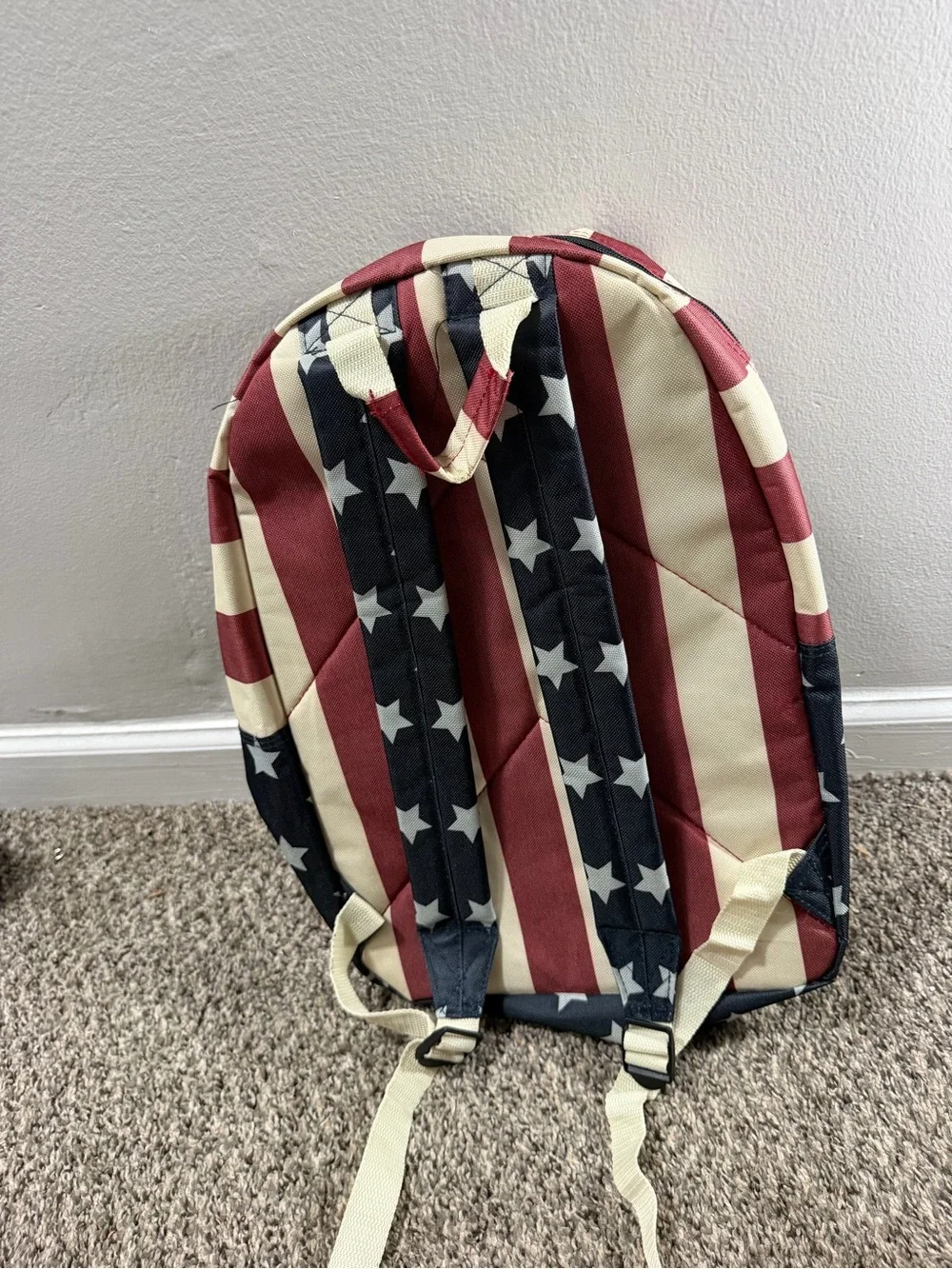 Good American Patriotic Striped Backpack in Red, Navy & Cream